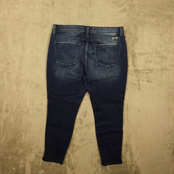 Kancan Jeans Curvy High Rise Ankle Skinny Women's 31 Dark Wash Blue Denim - Picture 8 of 10